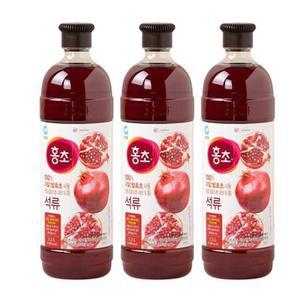 청정원 마시는 홍초 석류 1.5L x 3개 / 과일 숙성 발효초