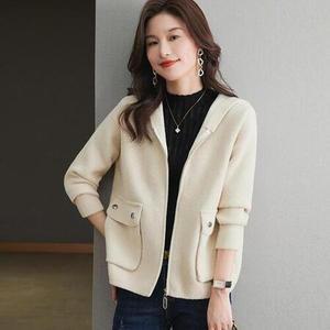 R4E여성 후드 가디건 상의 아우터 집업 니트 가을 캐주얼 젠3