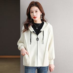 R4E여자 후드 가디건 가을 겨울 모직 숏코트 캐주얼 루즈핏 지퍼 집업 아우터 젠4