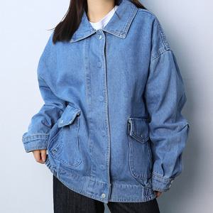 중청 데님 포켓 밴딩 오버핏 청자켓 (파라노말샵)