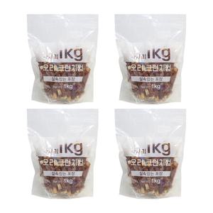 테비 사사미 1kg 오리 크런치껌 x4개 대용량 강아지간식