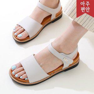 [호박슈즈]4cm 국내생산 넓은볼 베이직 우레탄창 스트랩 벨크로 샌들 빅사이즈 112520