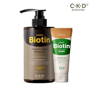 CKD 아미노비오틴 맥주효모샴푸 500ml+단백질크림 샴푸 80ml