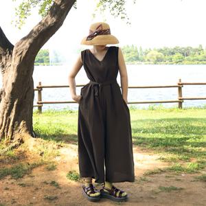 [앞머리]오버핏 썸머 와이드 점프슈트n0705