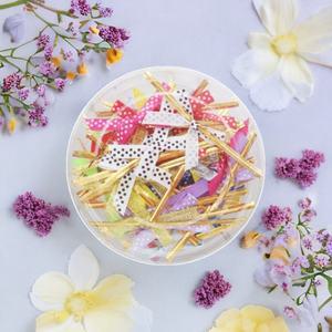 리본 빵끈 (8cm) 칼라타이 철끈 선물 봉지 빵 쿠키 포장 끈