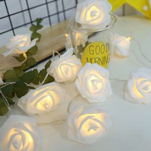 40구 LED 로맨틱 장미 가랜드 전구(6M) (화이트)/인테리어/가렌다/예쁜/생일/꾸미기/장식용/데코/파티