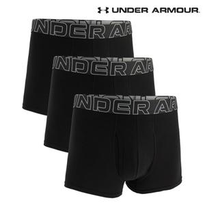 [롯데백화점]언더아머 남성 드로즈 사각팬티 UA 퍼포먼스 코튼 3 Boxerjock 3장 1387427-001