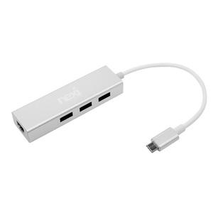USB3.1 C타입 3포트 멀티허브 기가 랜카드 무전원 이더넷 키보드 마우스 외장하드 USB허브