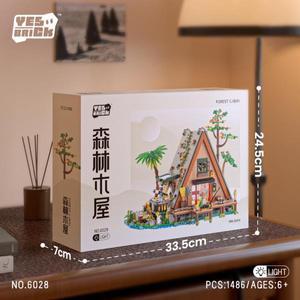 LED 조명 포함 숲 집 빌딩 블록, 나무 오두막 디스플레이 세트, 자연 애호가, 성인 어린이를 위한 건축 가