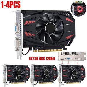 쿨러 GT730 GT610 그래픽 카드 4GB PC HD+VGA+DVI DDR3 컴퓨터 게임용 비디오 128비트 냉각