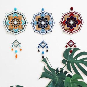 실 미완성 손 뜨개질 키트 만다라 신의 눈 걸이 장식 오리지널 디자인 DIY 니트 부족