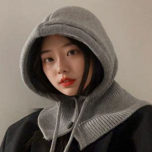 넥워머 니트 방한 바라클라바 후드 겨울 여자 목도리