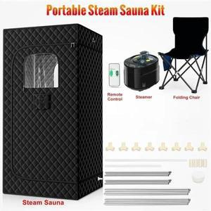 휴대용 스팀 사우나, 홈 스파 사우나 텐트, 사우나 박스, 1600W, 4L 스티머, 리모컨 높이 180cm