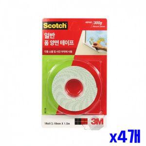 접착력 좋은 폼 양면테이프18mmX1.5m x4개 문구류