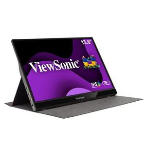양방향 POWER LOGIC 60W USB C, IPS, 아이 케어, 듀얼 스피커, 마그네틱 커버가 있는 내장 스탠드가 VIEWSONIC VG1655 15.6인치 1080P 휴대용 모니터