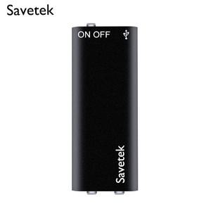 Savetek 미니 USB 펜 음성 활성화 디지털 오디오 음성 녹음기 Mp3 플레이어 192Kbps 녹음 WAV 8GB 16GB 32G