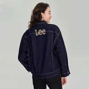 Lee  데님 재킷 여성용 루즈핏 자수 긴팔 재킷