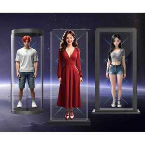 3D 팬 LED 홀로그램 데스크탑 공중 스크린 옥외 파티