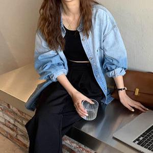 [휴드]렌티드 루즈핏 데님 셔츠 자켓