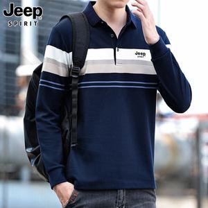 JEEP 남성 패션 캐주얼 부드러운 원단 느슨한 긴팔티