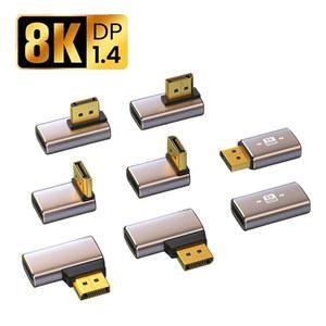 금도금 DisplayPort1 어댑터 지원 8K 60Hz 4K 144Hz HDR 비디오 합금 데스크탑 컴퓨터 모니터용 DP 케이블 익스텐더