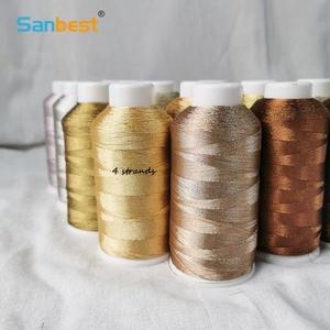 재봉실 자수실 십자수 미싱 퀼트 공예 부자재 Sanbest-4 가닥 금속 직조 스레드 수제 DIY 팔찌 스트링 스티