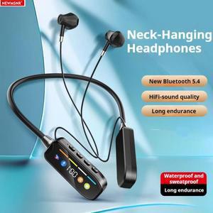 LED 긴 배터리 수명 무선 블루투스 마그네틱 헤드폰 HiFi 사운드 넥밴드 이어폰 스포츠 게이머 소음