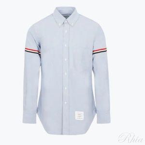 톰브라운 25SS 옥스포드 스트라이프 그로그랭 암밴드 클래식 셔츠 MWL150E F0313 480