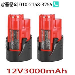TURPOW 밀워키 M12 XC 무선 공구용 충전식 배터리 48-11-2402 MIL-12A-L 6000MAH