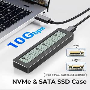 M2 SSD NVMe 인클로저 USB 3.2 Gen2 10Gbps PCIe 박스 NGFF SATA 케이스 지능형 디지털 건강 모니터링