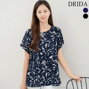 드리다 여자 여름 패턴 인견 캡소매 반팔 빅사이즈 블라우스 40-50대 미시 중년여성 엄마옷 마담 선물
