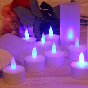 USB 충전식 불꽃없는 차 조명 촛불  LED 배터리