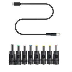 호환상품51be 8in1 USB C PD ~ 12V 3.5 4.8 5.5mm 라우터 스피커 용 전원 공급 장치 케이블