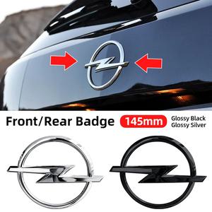 자동차 그릴망 튜닝 1Pcs 145mm Opel 스티커 용 실버/블랙 3D 전면 후면 로고 그릴 범퍼 트렁크 엠블럼 액