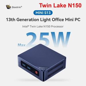 2025 Beelink Mini S13 Twin Lake N150 미니 PC Windows 11 DDR4 3200Mhz 16GB 500GB/1TB SATA3 SSD 데스크
