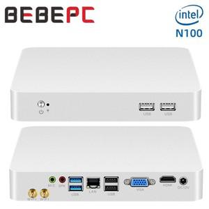 Inter N100 DDR4 M.2 NVME 지원 BEBEPC 데스크탑 미니 PC Windows10 LINUX WIFI 1*기가비트 LAN 6*USB HDMI