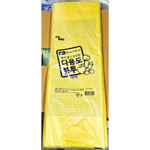 에코프랜드 다용도봉투 노란색 50L 63x82cm 100매노란봉지 업소용 포장 튼튼한 노란비닐 쓰레기 도비닐 노