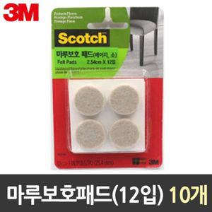 3M 마루 보호 패드 1갑 10개미끄럼방지 원형 안전 의자발캡 소음 가구 펠트 의자