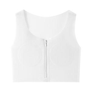 트루리즈 플랫 브라 런닝 앞지퍼 큰가슴 3XL 화이트탑브러 스포츠 심리스 브래이저 노와이어 지퍼