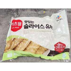 이츠웰 슬라이스 유부 1Kg X8김밥용 고명용 우동 냉동 재료 우동용
