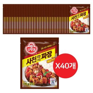 오뚜기 사천짜장 100G 40개짜장 즉석짜장소스 간편짜장 간편식 간품 간편조리 자취생식품 음식 짜장 즉석짜