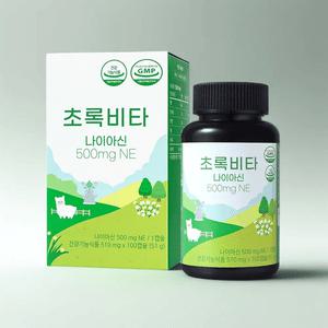 초록비타 고용량 비타민B3 (나이아신, 니코틴산아미드) 500mg 100캡슐