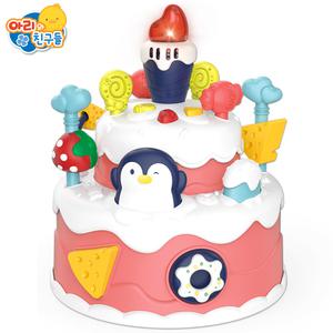 R 아리와 친구들 우리말 생일노래 놀이케익 완구 ar-2206 2단 축하 케이크 동물소리