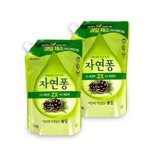 자연퐁 솔잎(1.18L 리필)-2개 주방세제 비린내 기름기 찌든때 설거지