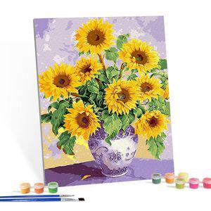 40X50 DIY 명화 아이러브 알파웨이 영원한 캔버스 색칠하기 태양 해바라기 그리기 페인팅 그림