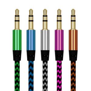 영상선 멀티 컬러 나일론 AUX 옥스 케이블 오디오 3.5mm 플러그 라인 코드 스피커 카드 MP3 플레이어