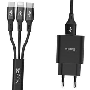 3in1케이블 Soopii 18W 3A 3in1동시 고속 멀티충전 GS 552S07QC