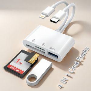 3-in-1 SD/MMC/USB OTG 어댑터 - 아이폰/아이패드용 컴팩트 PVC 저장기 리더  SD/Micro SD/SDHC/SDXC 카드