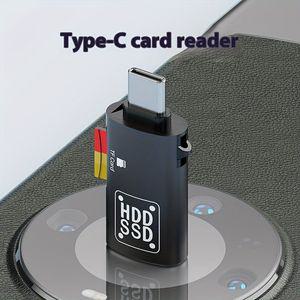 NIUTOUBIRD 3-in-1 USB-C OTG 카드 리더 어댑터  매트 블랙 남성용 커넥터 SD/MicroSD 지원 배터리 필요 없