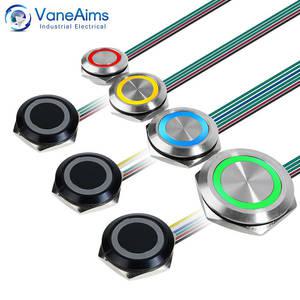스위치커버 덮개 초단형 방수 푸시 버튼 스위치 순간 셀프 리셋 배선 LED 조명 19mm 22mm 25mm 30mm 12v 22